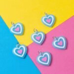 Cute Heart Shape Bag Charm Keychain Set (10 Pc) - Image 6