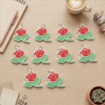 Rose Flower Design Bag Charm Keychain Set (10 Pc) - Image 7