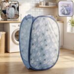 Foldable Mesh Laundry Bag Hamper (1 Pc, 36x36x56 Cm)