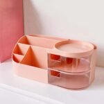 Multipurpose Makeup Organizer Storage Box (1 Pc, Pink Color) - Image 7