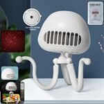 Handheld Mini Fan with LED Star Projector Flexible Tripod Stand (1 Pc)