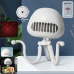 Handheld Mini Fan with LED Star Projector Flexible Tripod Stand (1 Pc)