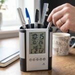 Multifunction Digital Calendar Desk Clock with Pen Holder (1 Pc) - Image 4