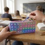 Multicolor Pop It Silicone Pencil Pouch for Kids (1 Pc, 21x10 Cm / Mix Color) - Image 8