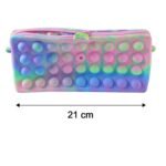 Multicolor Pop It Silicone Pencil Pouch for Kids (1 Pc, 21x10 Cm / Mix Color) - Image 6