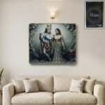 Divine Radha Krishna Flute Art Wall Frame (1 Pc, 45x30 Cm)