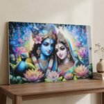 Premium Radha Krishna Decorative Wall Frame Painting (1 Pc, 89x58 Cm) - Image 5