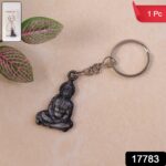 Premium Spiritual Hanuman Ji Sitting Pose Metal Keychain (1 Pc) - Image 2