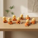 Adorable Mini Monk Buddha Idol Set (8 Pc) - Image 8