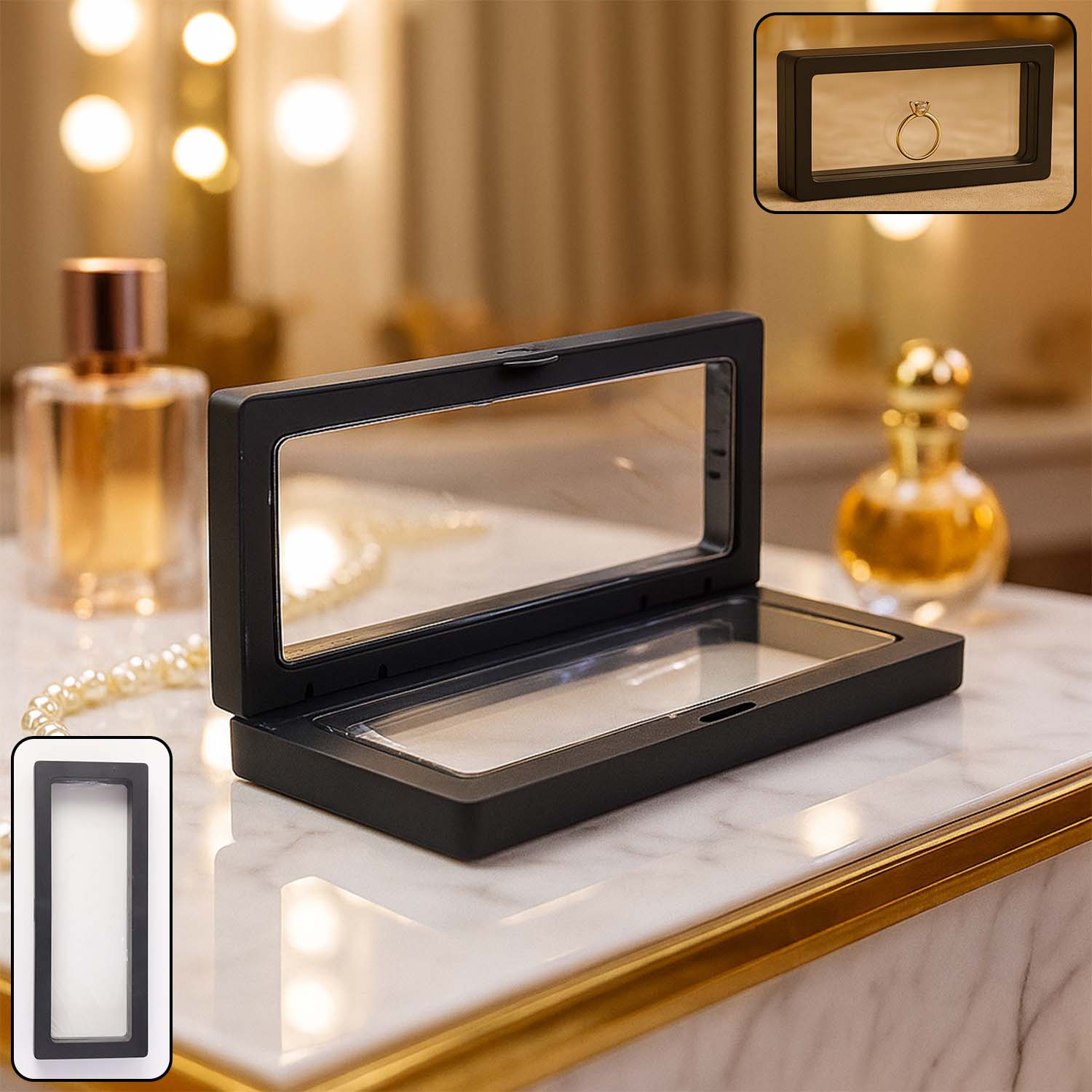 jewelrybox-WOSKU-01 Transparent Jewellery Display Box (18x7 cm / 1 Pc) - Image 1