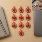 Basketball Design Bag Charm Keychain Set (10 Pc)