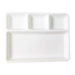 Plastic 4-Compartment Rectangular Meal Serving Tray / Plate (1 Pc / White) - Image 5