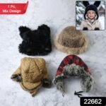 Kids Winter Fur Lined Warm Cap with Ear Flap and Stylish (1 Pc, Mix Design) - Image 2
