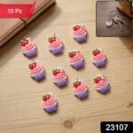 Cute Cupcake Shape Bag Charm Keychain Set (10 Pc) - Image 2