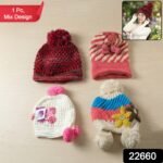 Cute Winter Woolen Knitted Caps for Men & Women (1 Pc, Mix Design) - Image 2