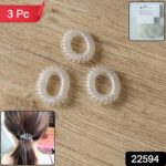 Transparent Spiral Coil Hair Band With Case 3 Pc Set - Image 2