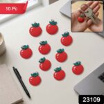 Cute Red Apple Shape Bag Charm Keychain Set (10 Pc) - Image 2