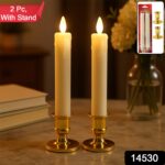Set of 2 LED Flameless Taper Candles - Image 2
