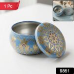 Premium Decorative Mandala Printed Metal Candle Container (1 Pc) - Image 2
