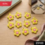 Cute Flower Shape Bag Charm Keychain Set (10 Pc Set) - Image 2