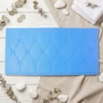 Self Adhesive 3D Foam Wall Panel Cushion Wallpaper (1 Pc, Blue, 69x35 Cm) - Image 7