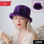 Premium Velvet Designer Bucket Hat Cap for Women (1 Pc) - Image 2