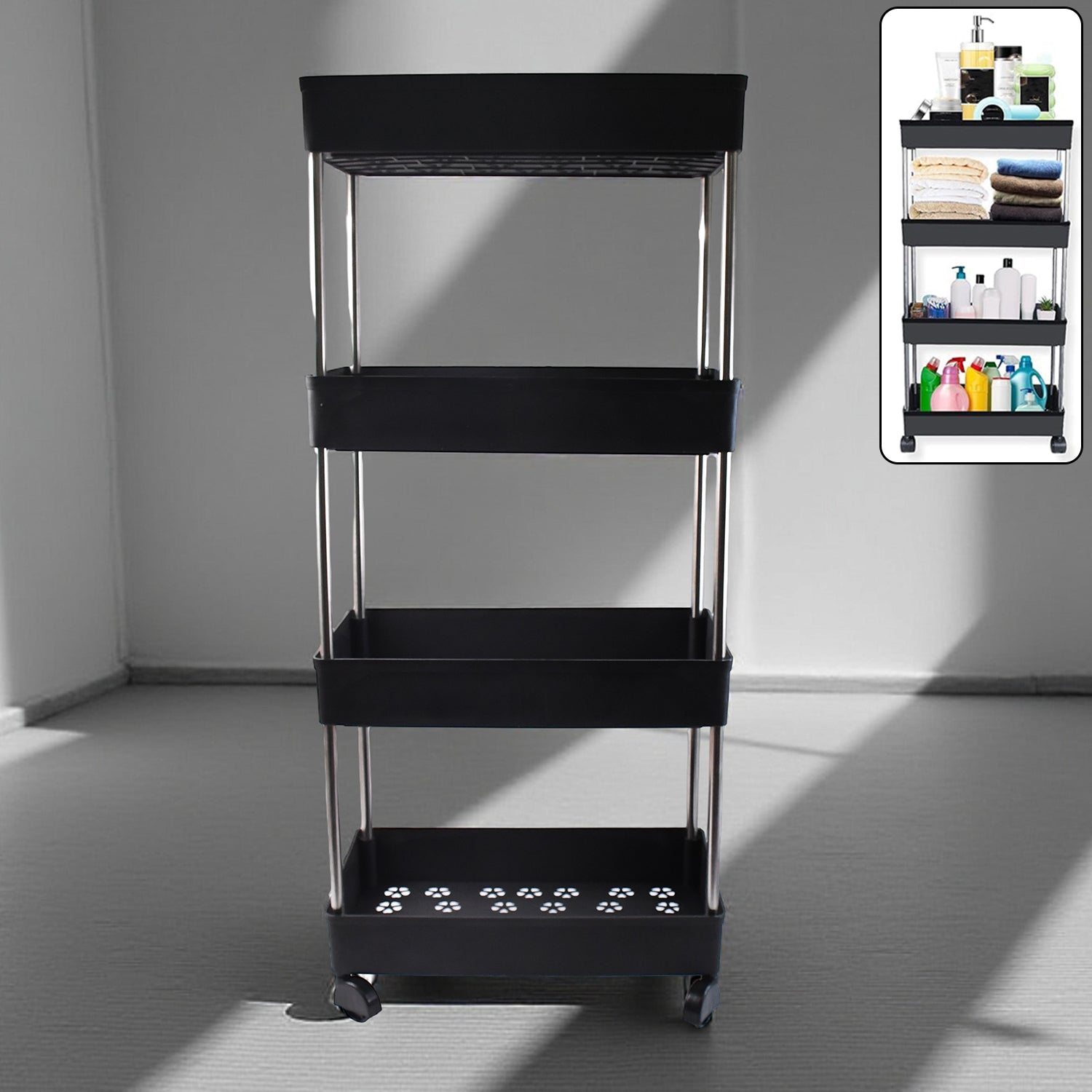 01 0e7bc18b a0d7 4761 a6f6 9becbc4344cc Movable Storage Rack Trolley - Image 1