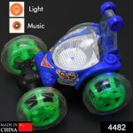 Rechargeable 360° Stunt Remote Control Car with 3D Lights & Music for Kids - Image 2