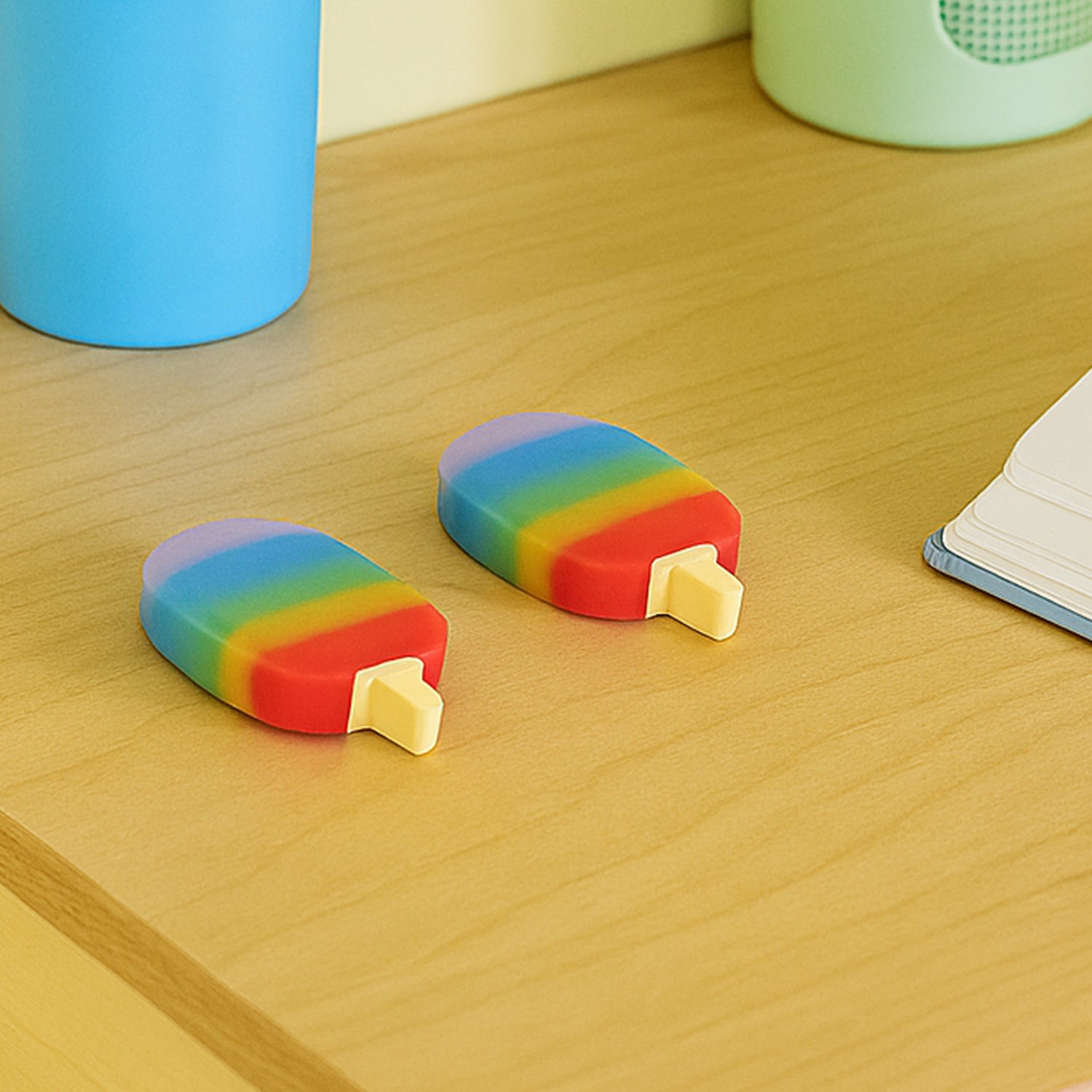 01 122d9c42 3ad8 4af0 a243 f0e98d41d08d Jelly Popsicle Erasers – Cute & Fancy Mini Erasers for Kids (2 Pc Set, Mix Design) - Image 1