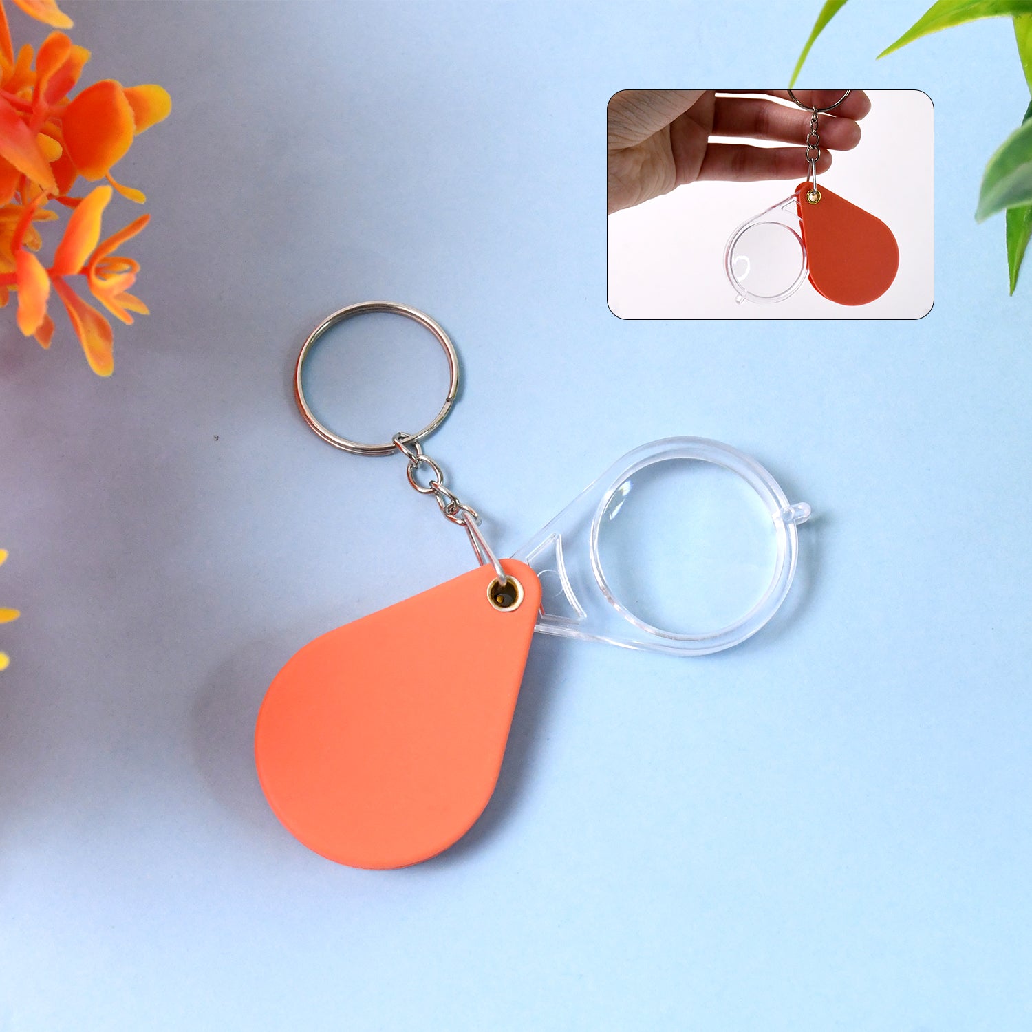 Folding Magnifier, Portable Mini Magnifier Keychain (1 Pc)