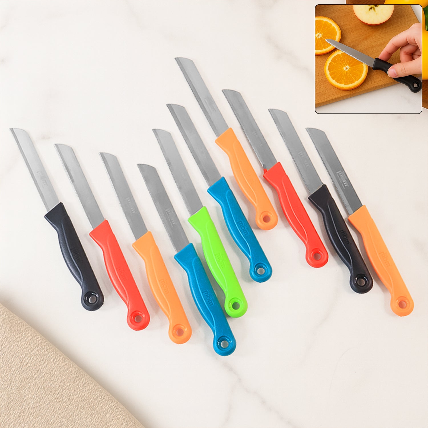 Supermom Stainless Steel Kitchen Laser Knife, Chhari  (10 Pc / Set)