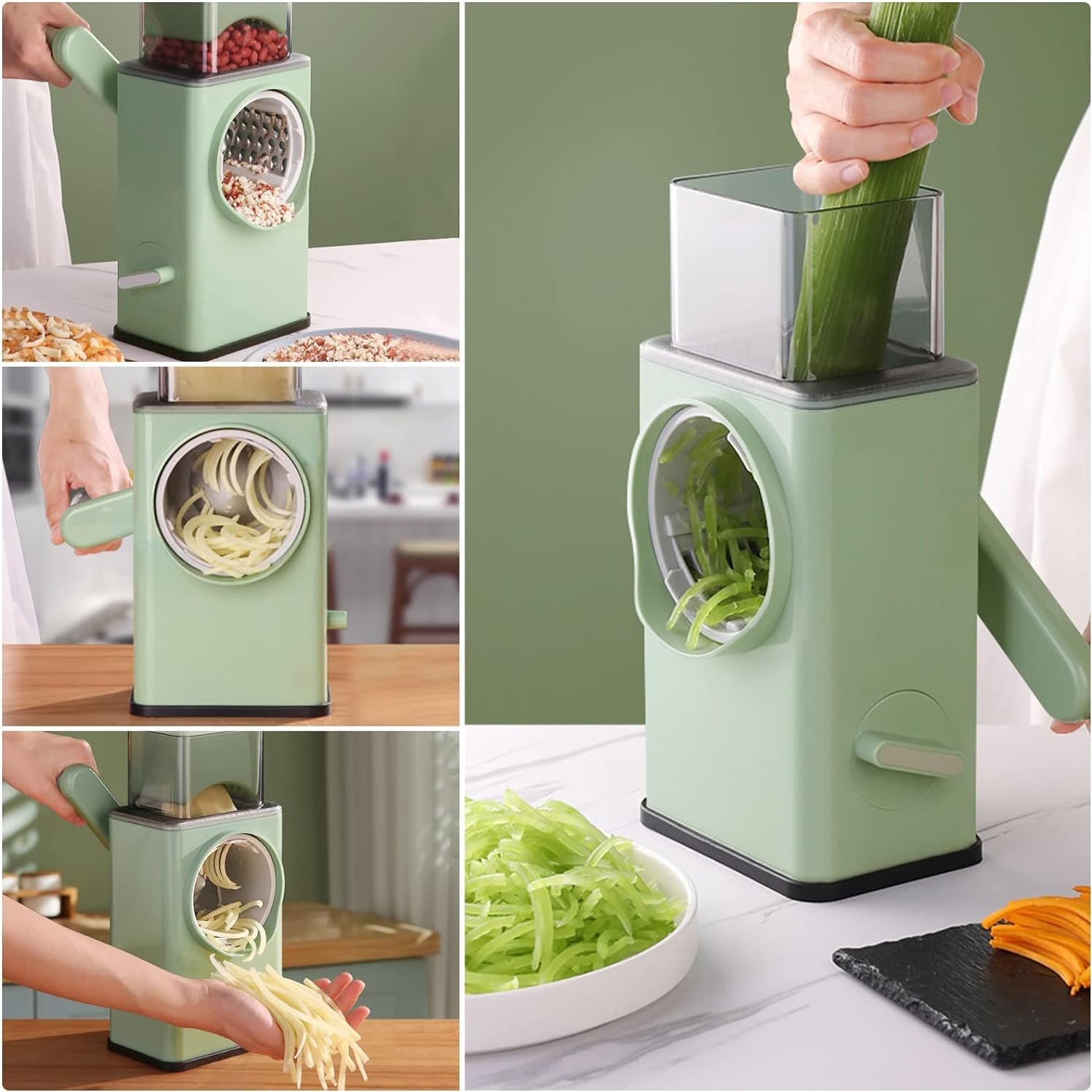 02 5c7b2a6d c546 4c76 b6a8 8451816a18b7 Stainless Steel Vegetable Chopper with 6 Blades - Kitchen Mandoline Slicer - Image 1