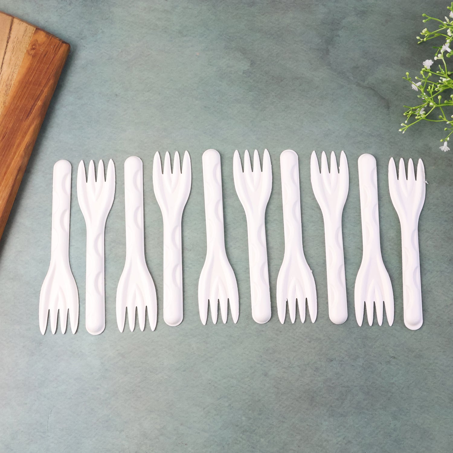 Compostable Bagasse Fork – 10 Pcs Pack