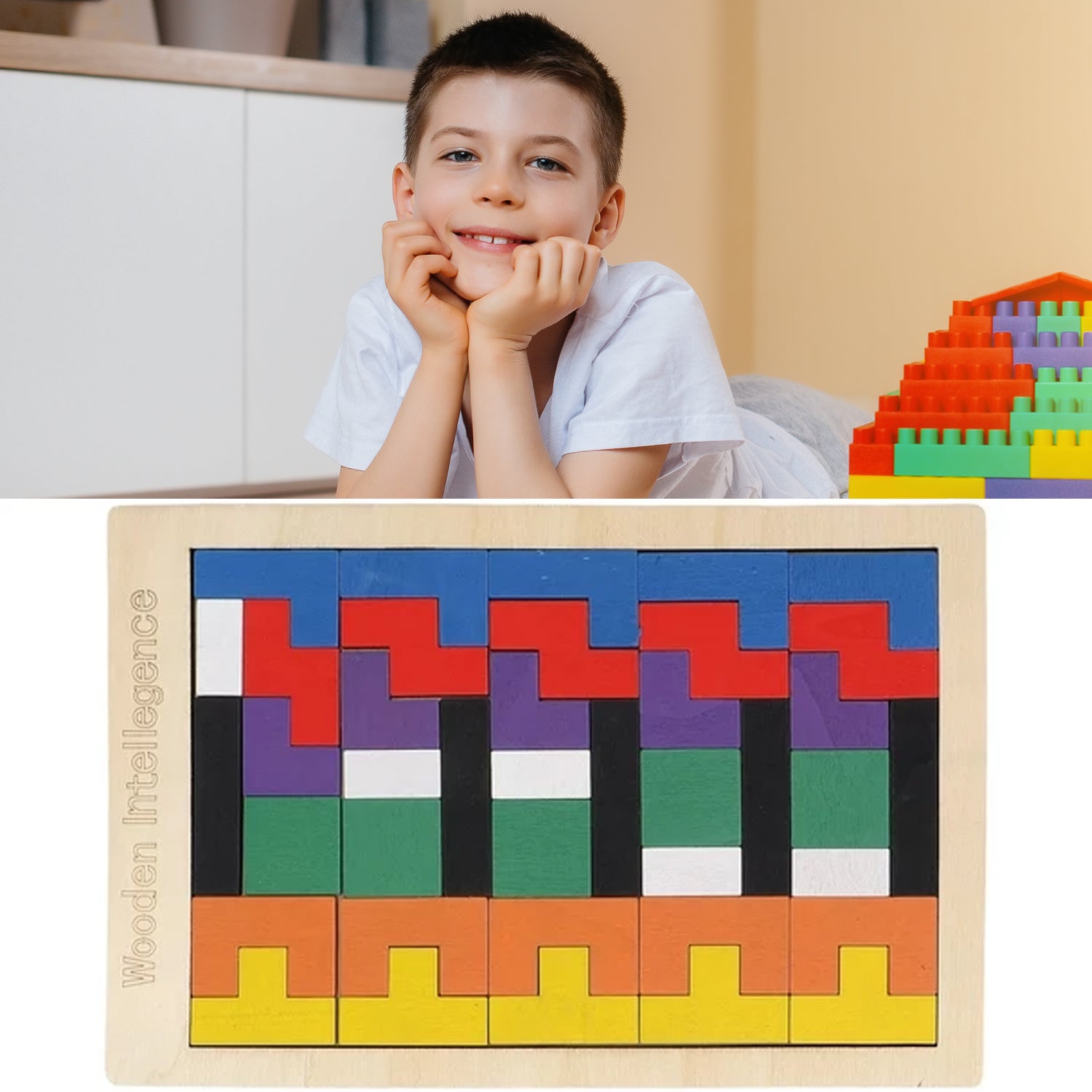 Wooden Blocks Puzzle Childrens Educational Toys
