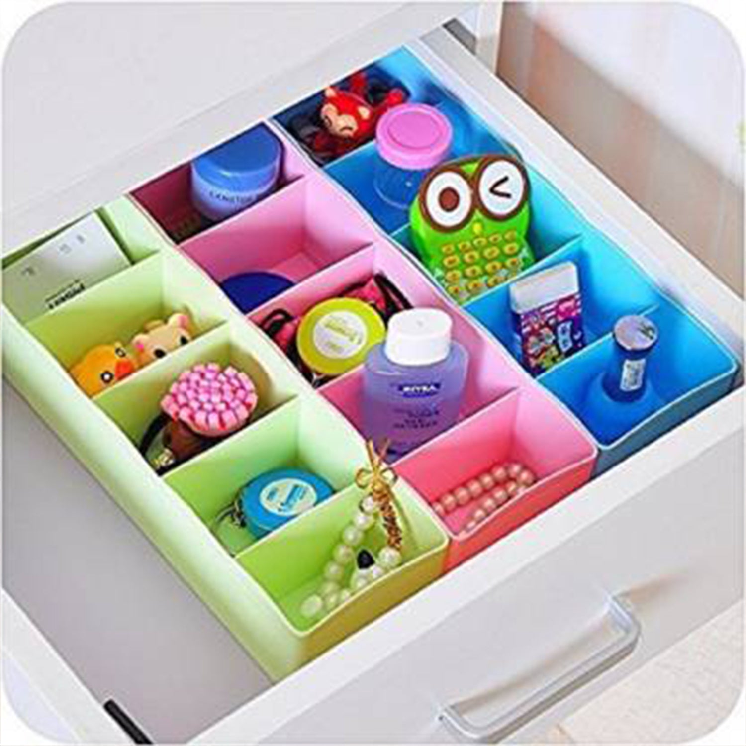 05 0ba5da11 1684 41a4 a094 79754e91a35c Desktop Storage Organizer Box Set - 5 Grid Compartments (4-Piece) - Image 1
