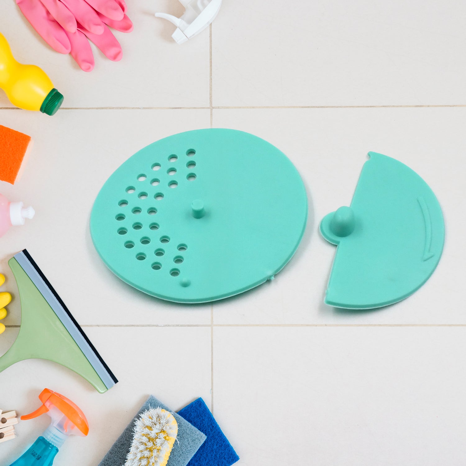 Drain Cover Round Rubber Anti-Odor Floor Drain Shower Waste Water Filter Silica