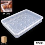Plastic Egg 24 Grid Storage Container Holder Refrigerator Egg Tray Holds 24 (1 Pc) - Image 3