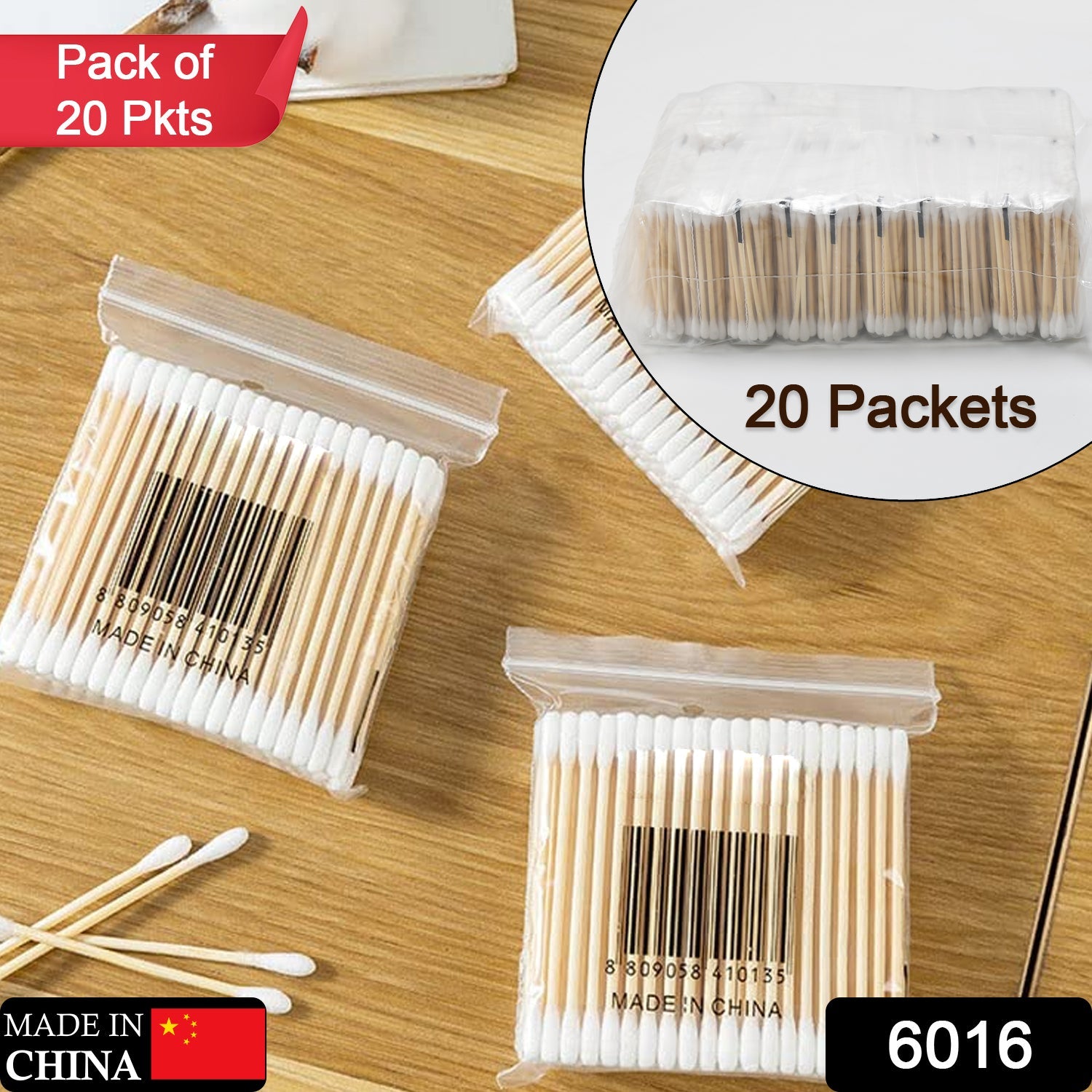 14 add84b50 3b60 46c1 9551 620ee72fa801 Eco-Friendly Bamboo Cotton Swabs (Pack of 20 / Per Packet 70 Pcs) - Image 1