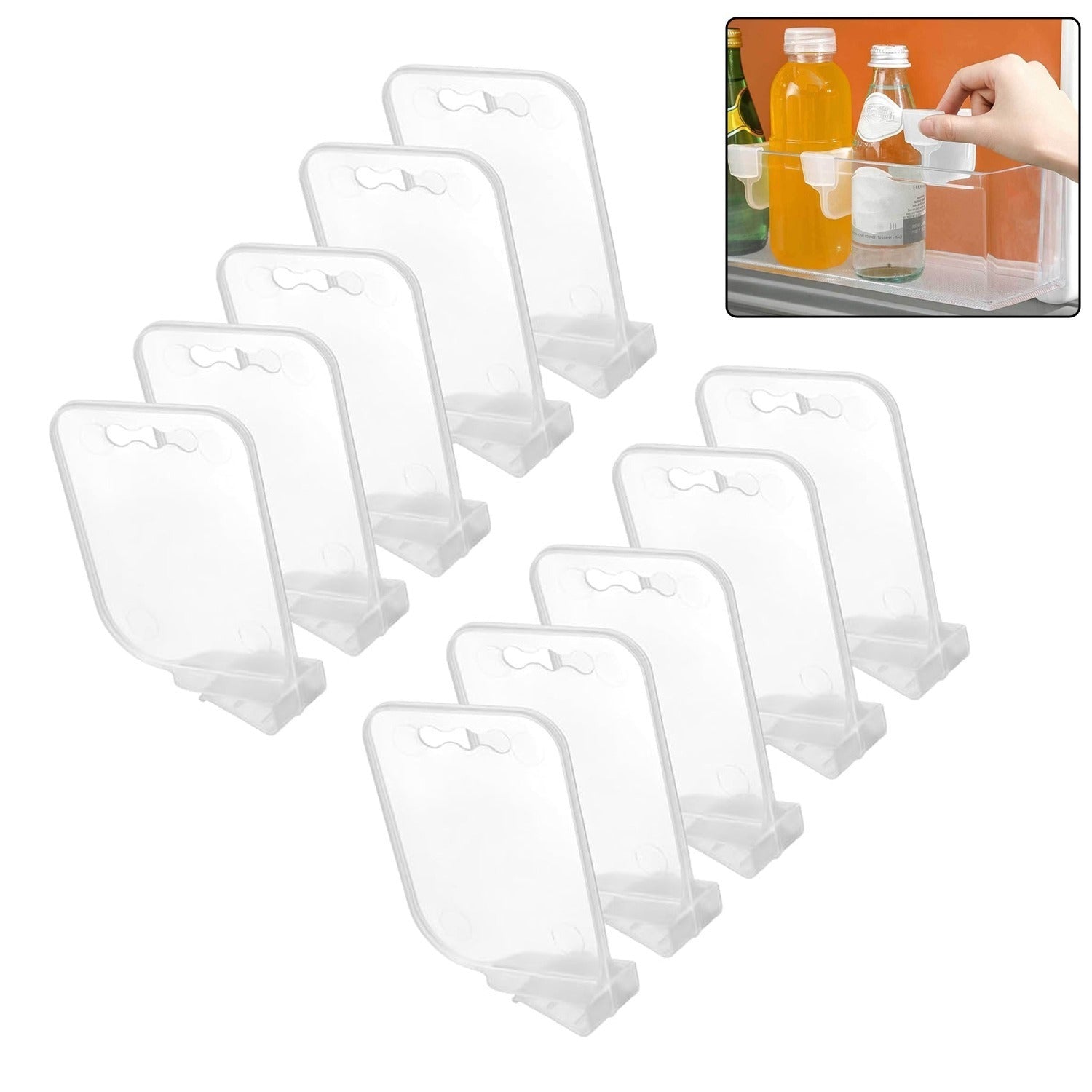46331b8c 8316 460f a7e0 91325c455fe1 Plastic Storage Baskets – Space Allocator, Refrigerator Organizer Bins (10 Pcs Set) - Image 1