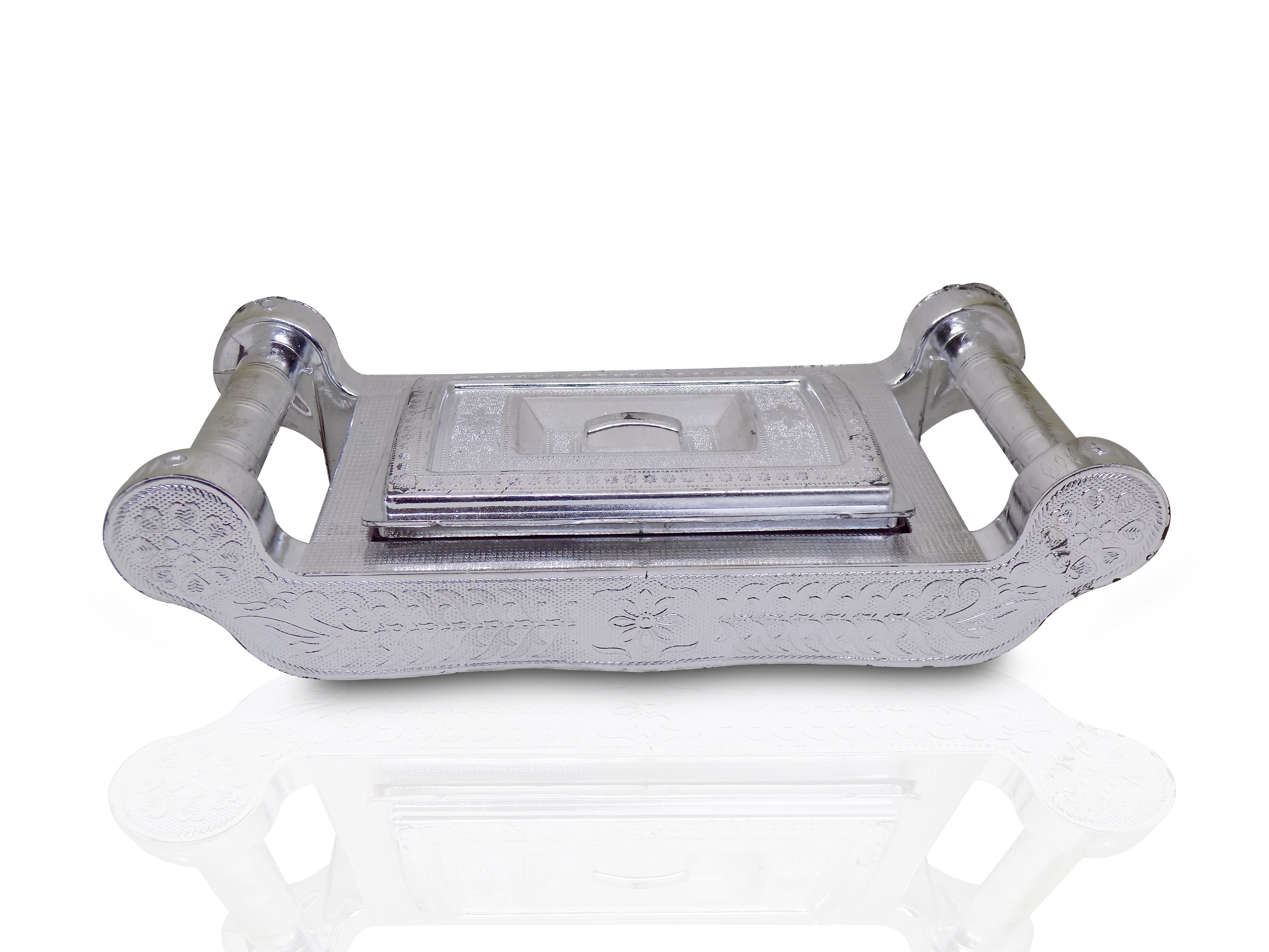 Multipurpose 4 Section Royal Design Silver Storage / Gift Box