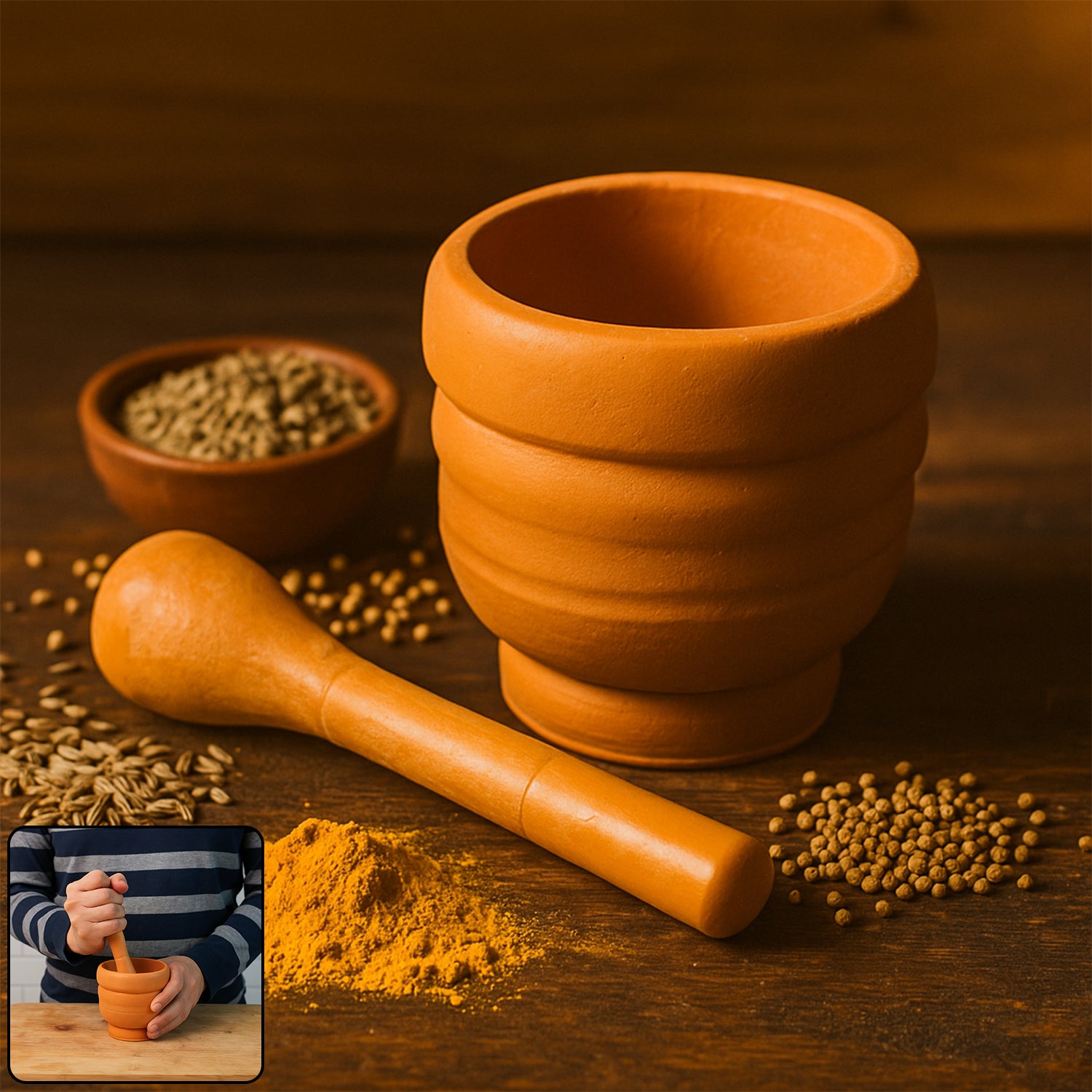 Unbreakable Plastic Mortar & Pestle - (Set)