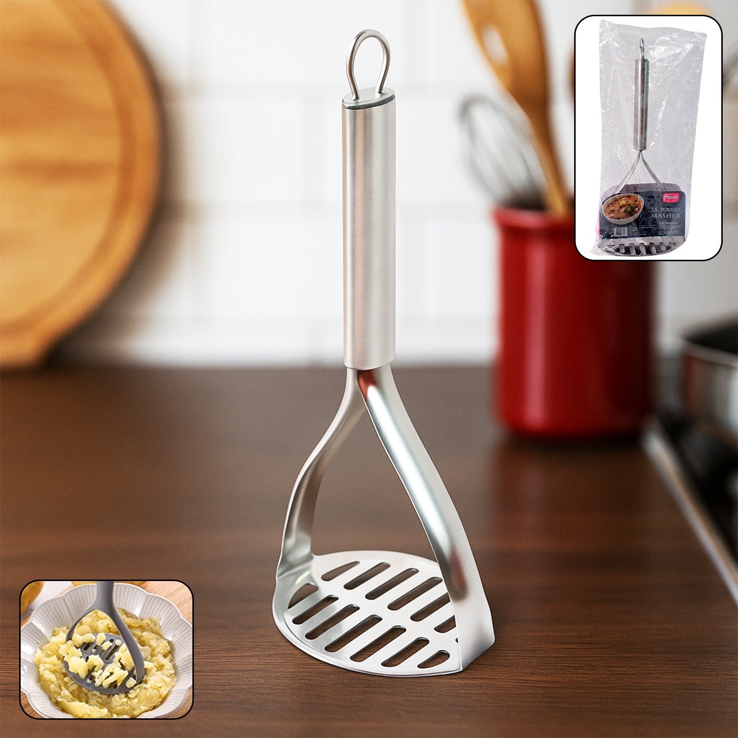 Supermom Stainless Steel Potato Masher with Stylish Handle (1 Pc)
