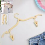 Multipurpose Foldable Cloth Hanger with Dual Clips (1 Pc)
